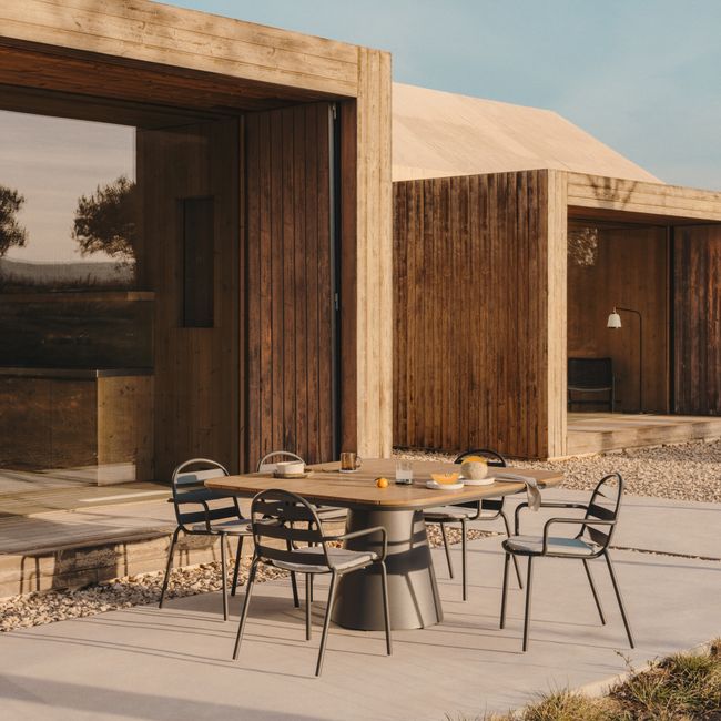 Tuintafel TUDONS - Teak / Aluminium