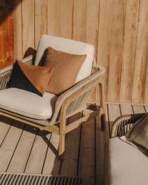 Loungeset VELLANA - Beige/Acaciahout KAV J1600019JJ12