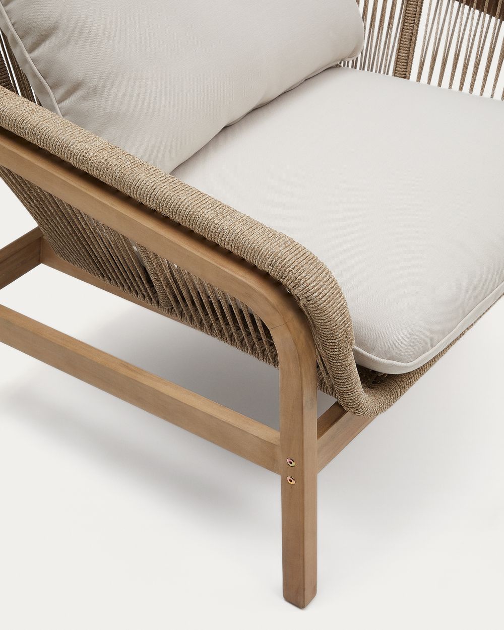 Loungeset VELLANA - Beige/Acaciahout KAV J1600019JJ12