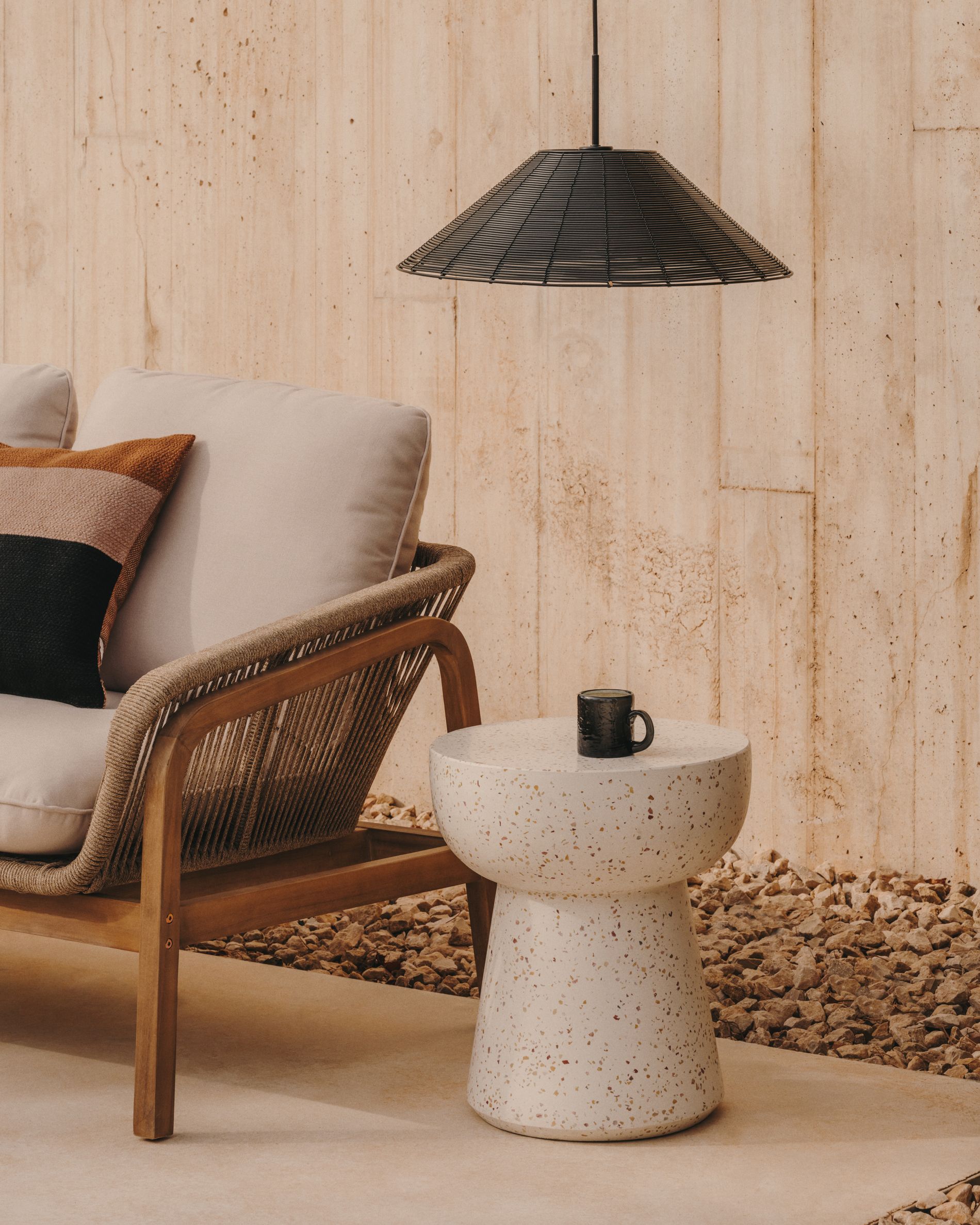 Bijzettafel PADA - Wit Terrazzo