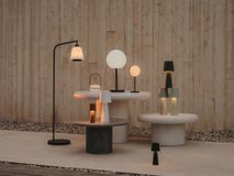 Ronde tuintafel ADDAIA - Wit cement KAV J0100089PR05