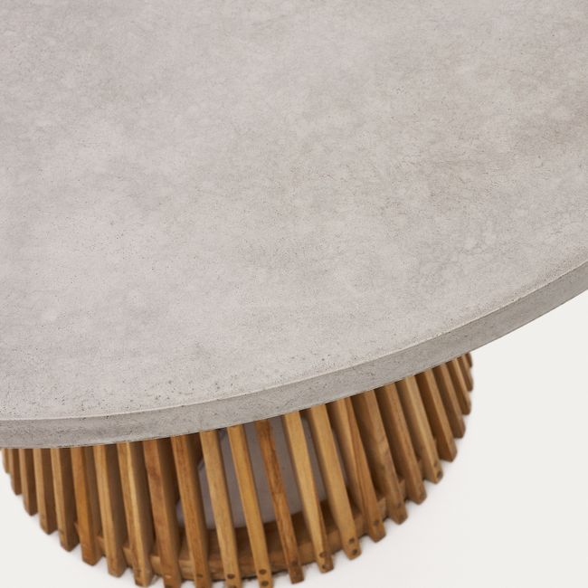 Tuintafel ALCAUFAR - Massief teak/Wit cement