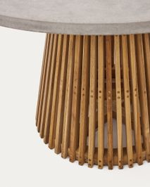 Ronde tuintafel ALCAUFAR - Massief teak/Grijs ceme KAV J0100111PR03