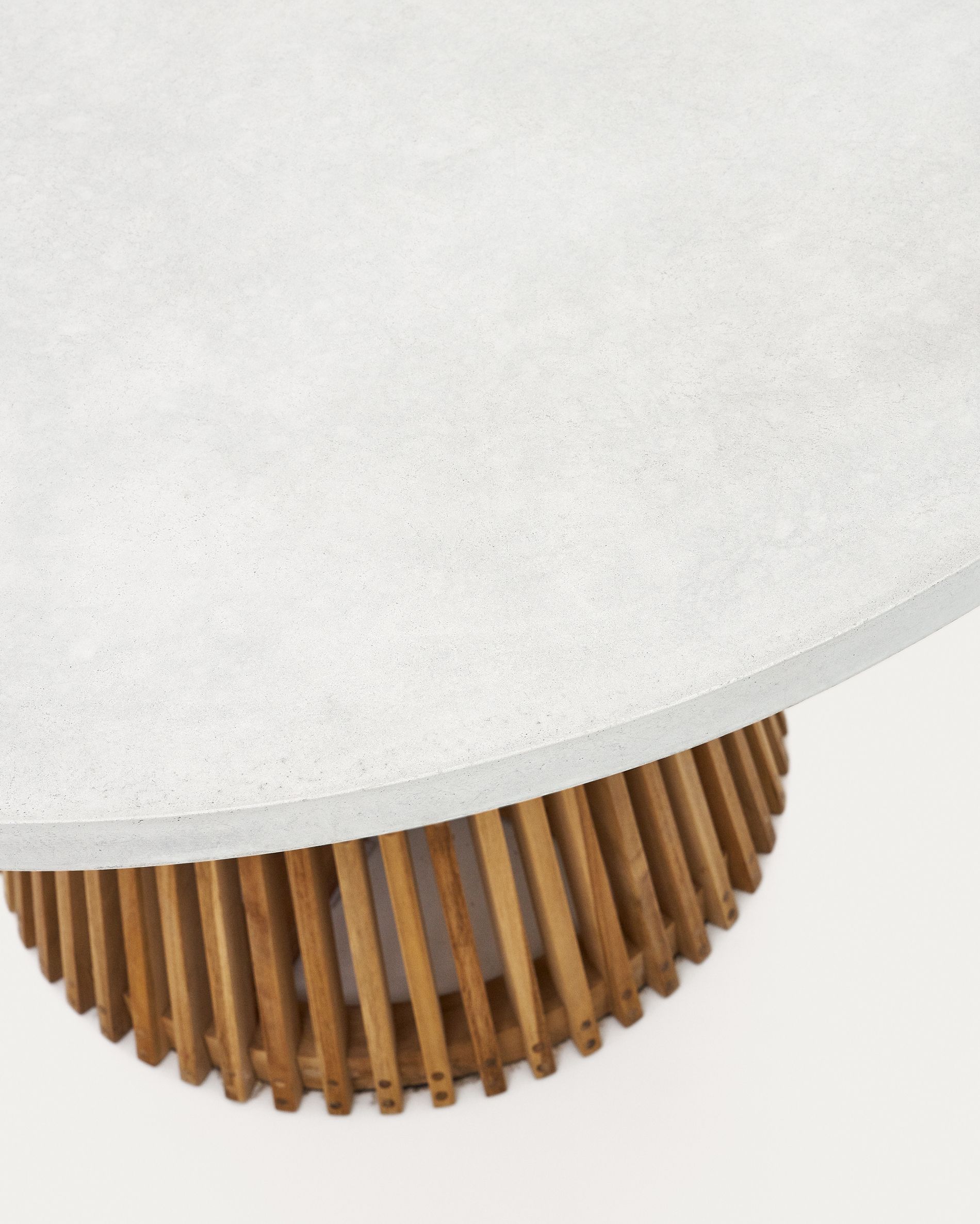 Tuintafel ALCAUFAR - Massief teak/Wit cement