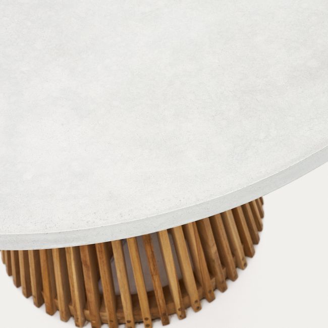 Tuintafel ALCAUFAR - Massief teak/Wit cement