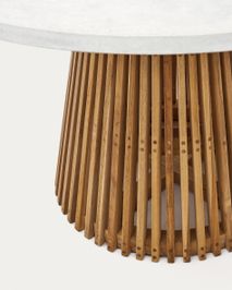 Ronde tuintafel ALCAUFAR - Massief teak/Grijs ceme KAV J0100111PR05