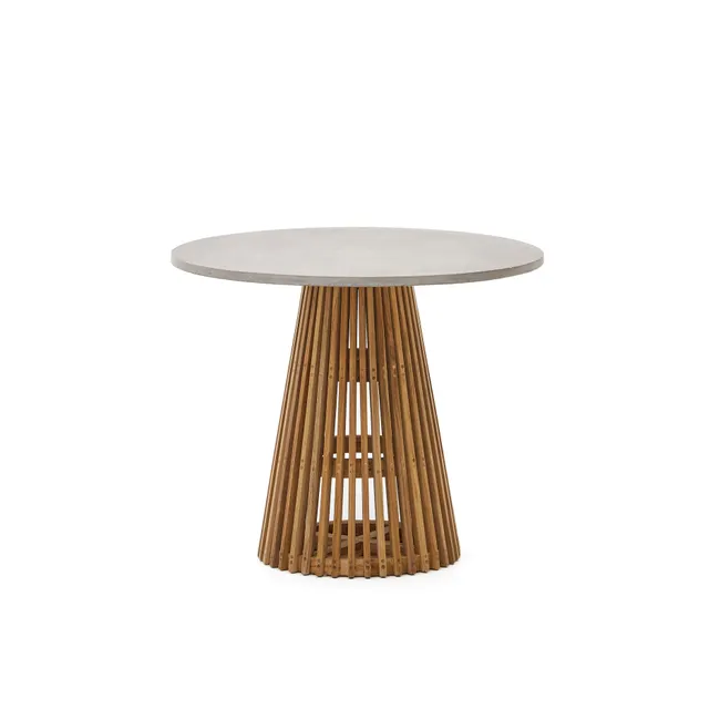 Tuintafel ALCAUFAR - Massief teak/Wit cement
