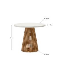 Ronde tuintafel ALCAUFAR - Massief teak/Grijs ceme KAV J0100112PR05