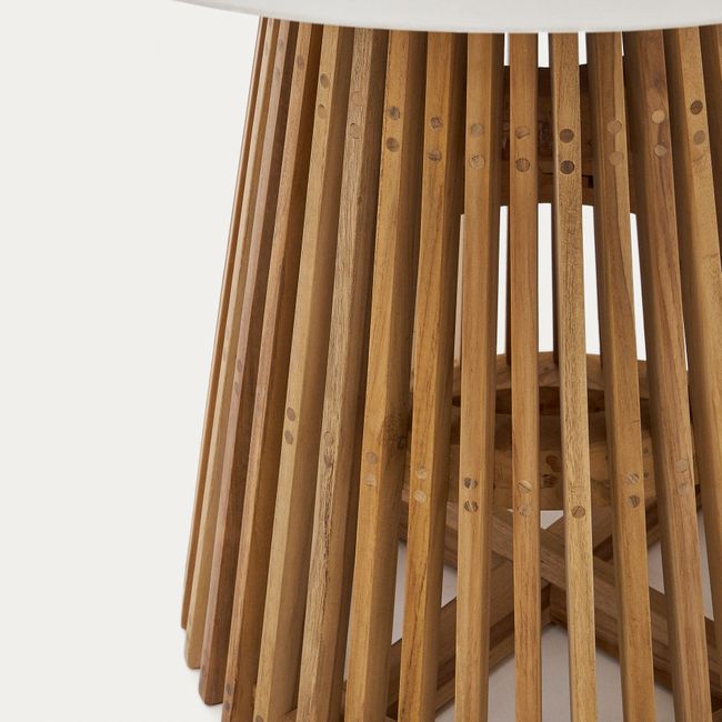 Tuintafel ALCAUFAR - Massief teak/Wit cement