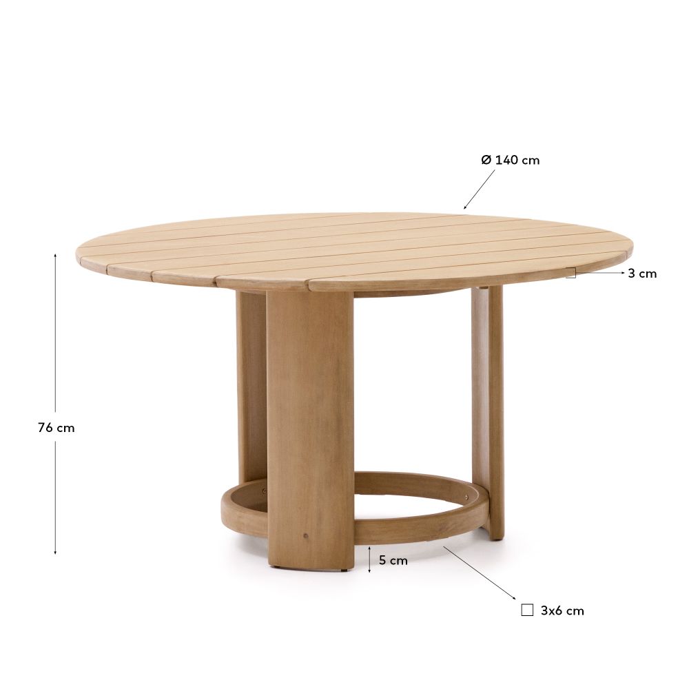 Ronde tuintafel XORIGUER - Massief eucalyptushout KAV J0100105MM46