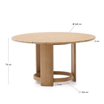 Ronde tuintafel XORIGUER - Massief eucalyptushout KAV J0100105MM46