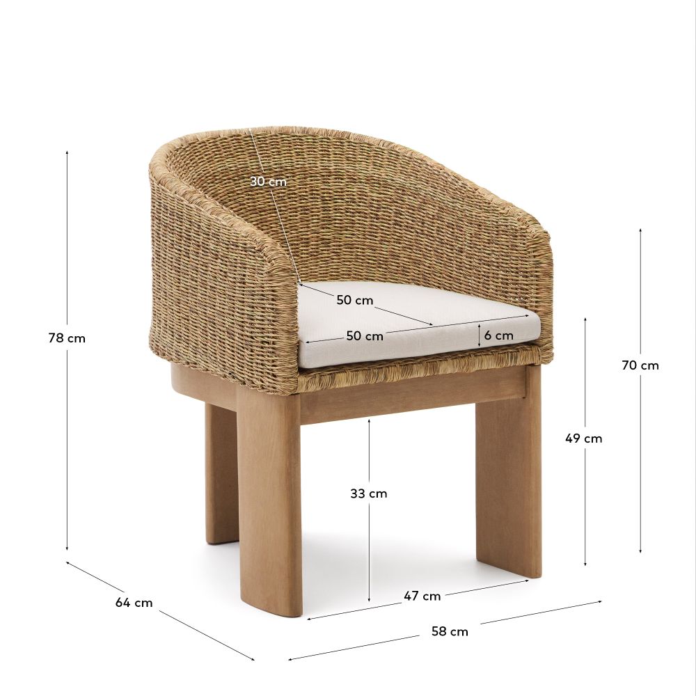 Tuinstoel XORIGUER - Synthetisch rotan/Eucalyptush KAV J0600091FF12