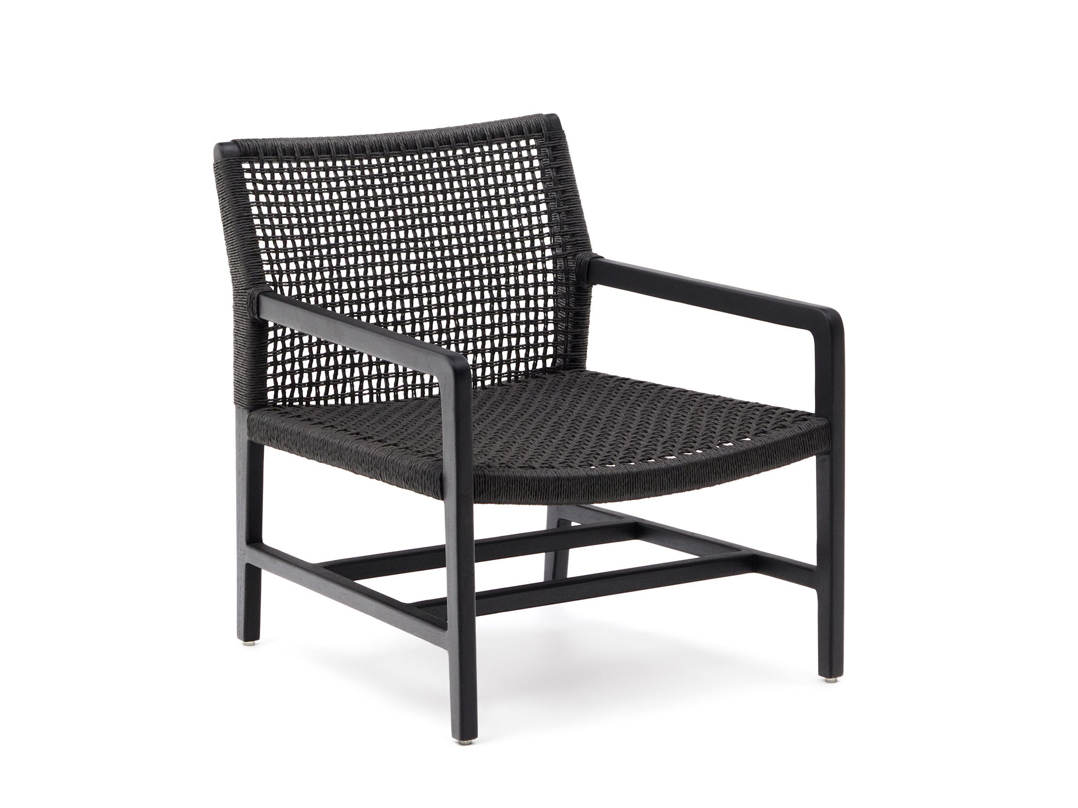 Fauteuil SABOLLA - Zwart / Teakhout