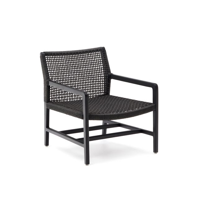 Fauteuil SABOLLA - Zwart / Teakhout