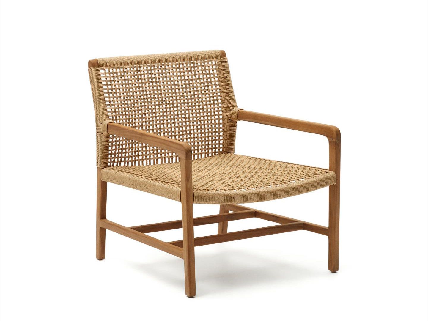 Fauteuil SABOLLA - Zwart / Teakhout