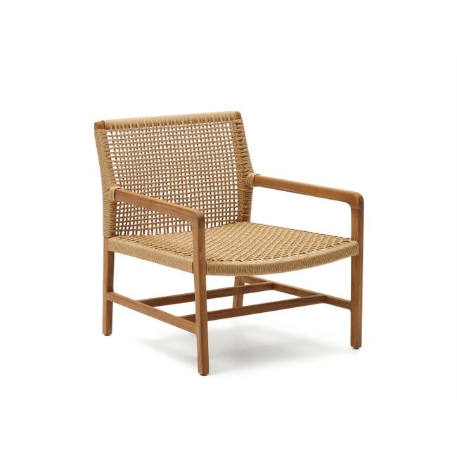 Fauteuil SABOLLA - Zwart / Teakhout