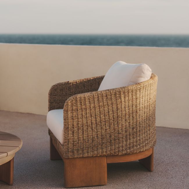 Fauteuil XORIGUER - Synthetisch Rotan / Eucalyptus