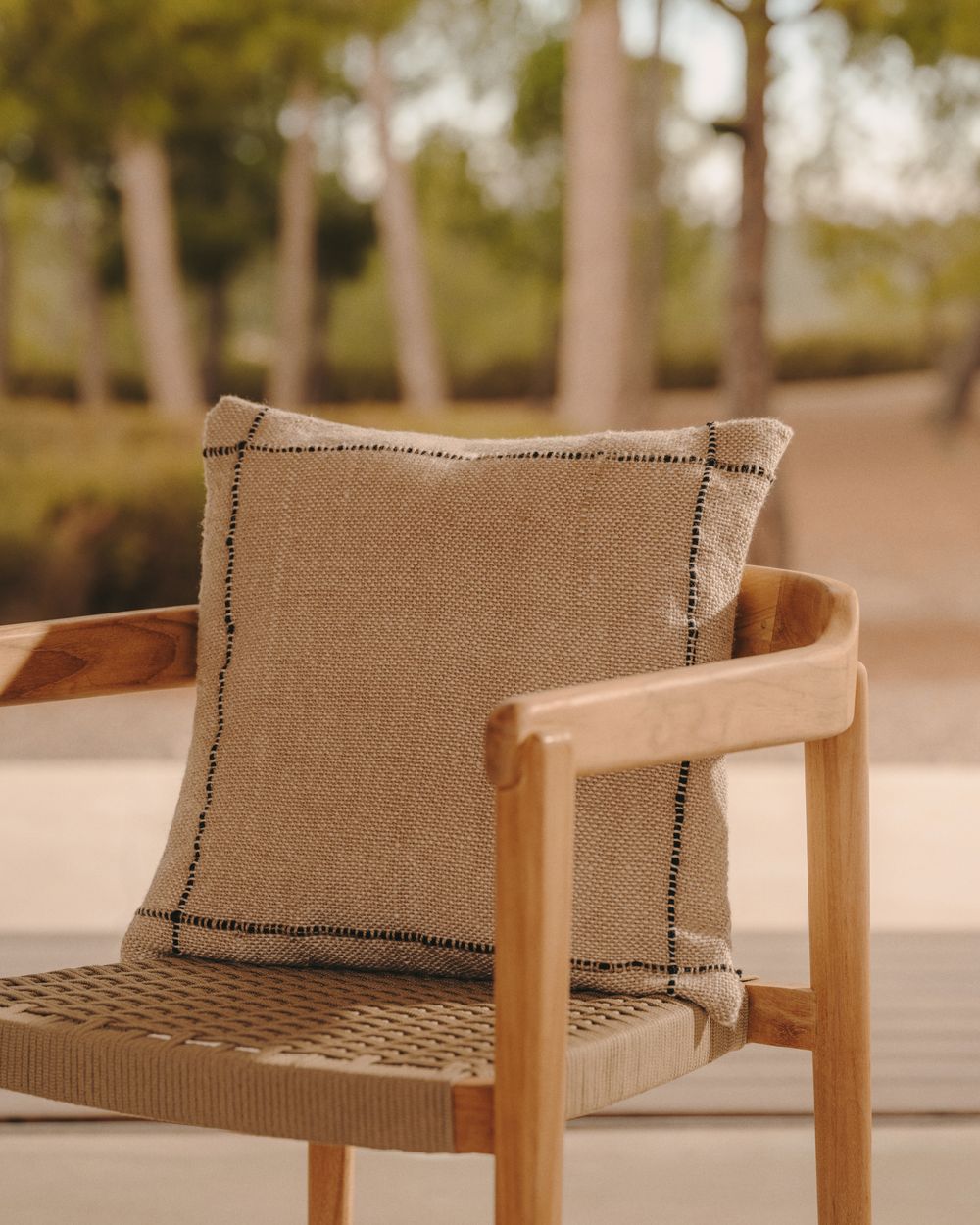 Tuinstoel ICARO - Massief teak/Beige touw KAV J0600108JJ12