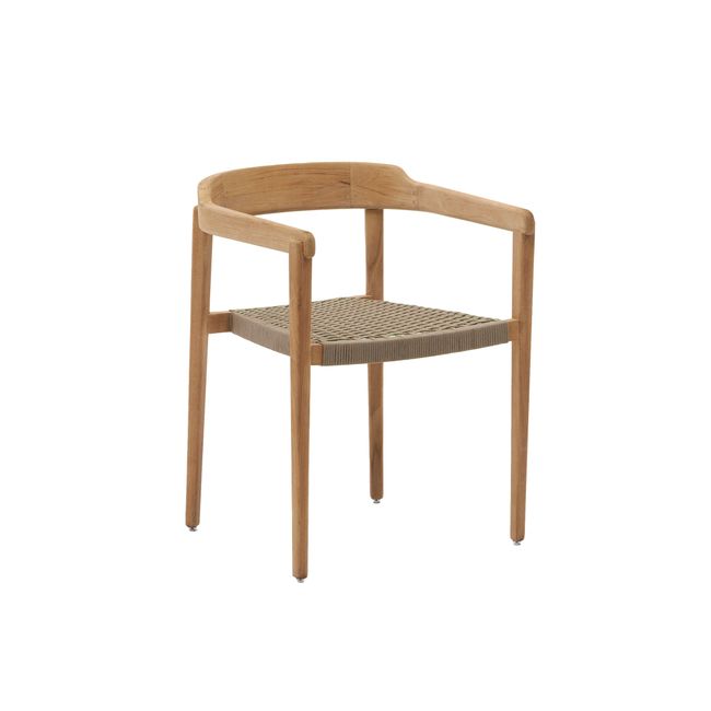 Tuinstoel ICARO - Massief teak/Beige touw