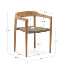 Tuinstoel ICARO - Massief teak/Beige touw KAV J0600108JJ12