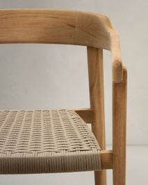 Tuinstoel ICARO - Massief teak/Beige touw KAV J0600108JJ12