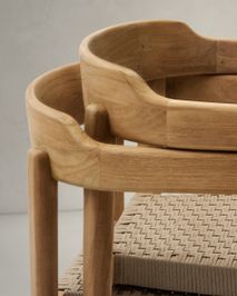 Tuinstoel ICARO - Massief teak/Beige touw KAV J0600108JJ12