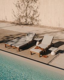 Tweepersoonsligstoel SONSAURA - Massief eucalyptus KAV J1300019JJ12