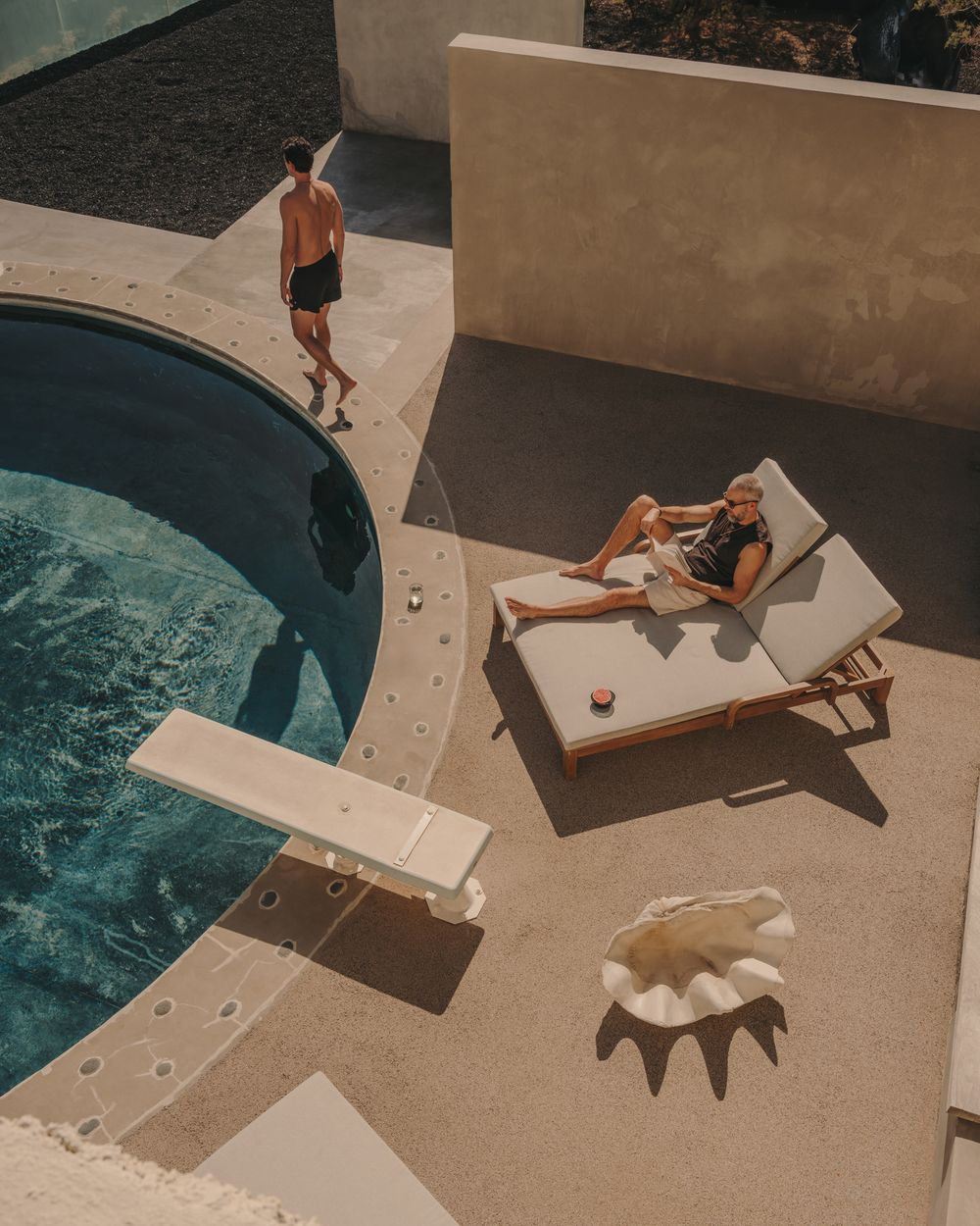 Tweepersoonsligstoel SONSAURA - Massief eucalyptus KAV J1300019JJ12