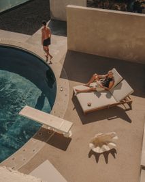 Tweepersoonsligstoel SONSAURA - Massief eucalyptus KAV J1300019JJ12