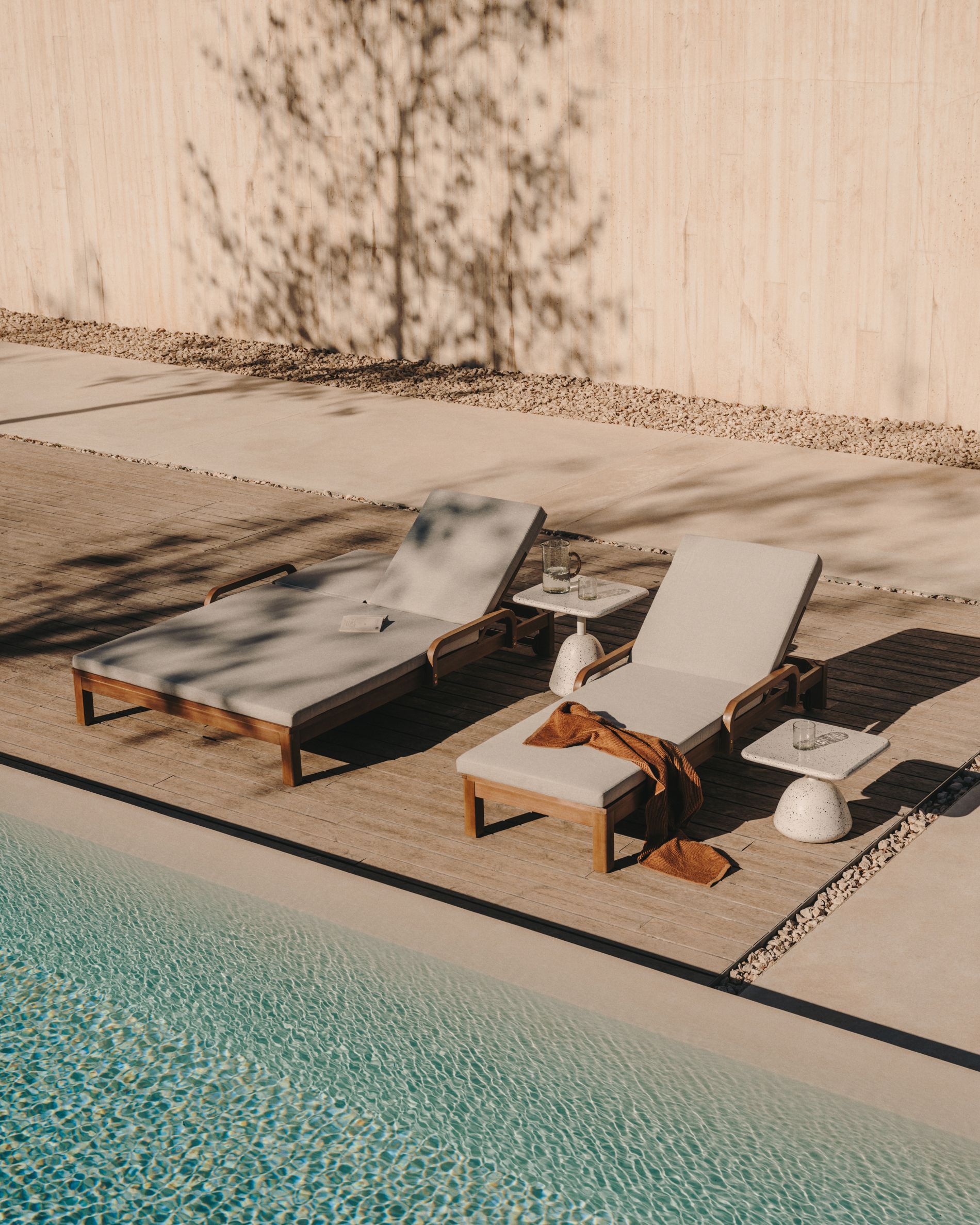 Ligstoel SONSAURA - Massief eucalyptushout