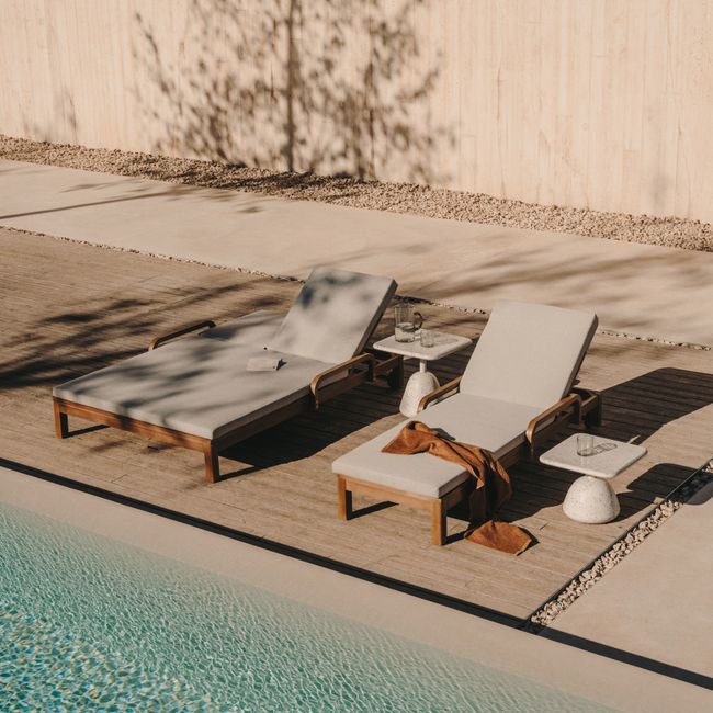 Ligstoel SONSAURA - Massief eucalyptushout