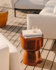 Bijzettafel MESQUIDA - Terracotta / Keramiek KAV J2200023PR09