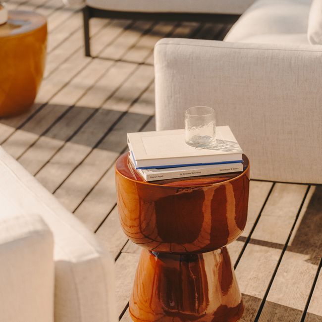 Bijzettafel MESQUIDA - Terracotta / Keramiek