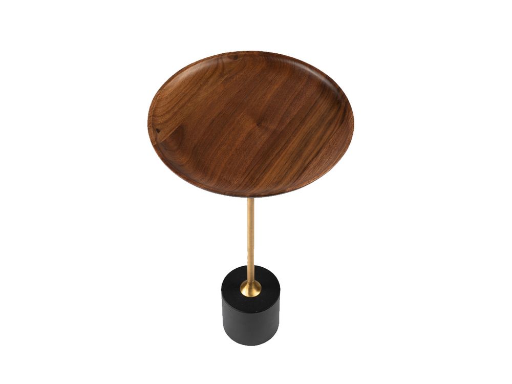 Bijzettafel JUGGLER - Walnoot/Metaal PMP JU BT-28-W