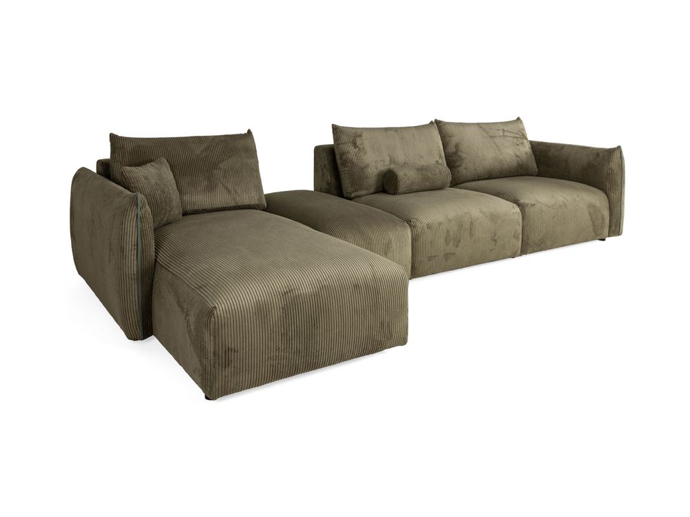 Hoeksalon FARIDO - Groen ribfluweel C-PLD-FAR-HKS1