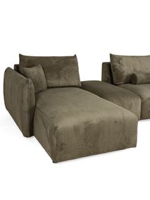 Hoeksalon FARIDO - Groen ribfluweel C-PLD-FAR-HKS1