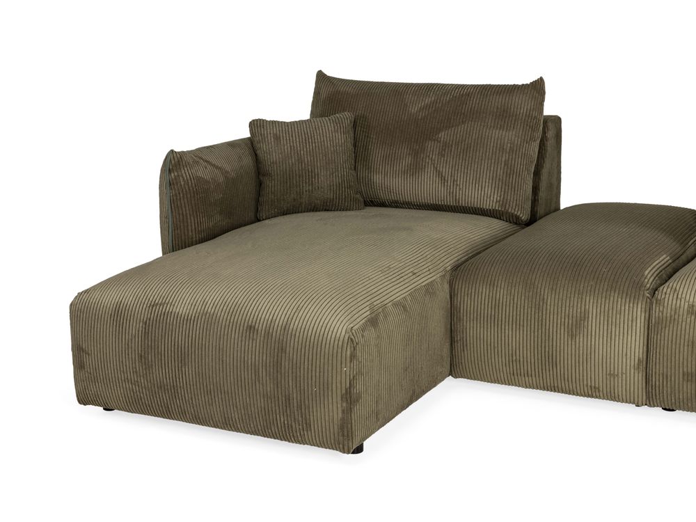 Hoeksalon FARIDO - Groen ribfluweel C-PLD-FAR-HKS1
