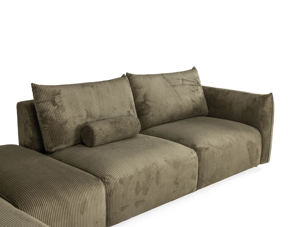 Hoeksalon FARIDO - Groen ribfluweel C-PLD-FAR-HKS1