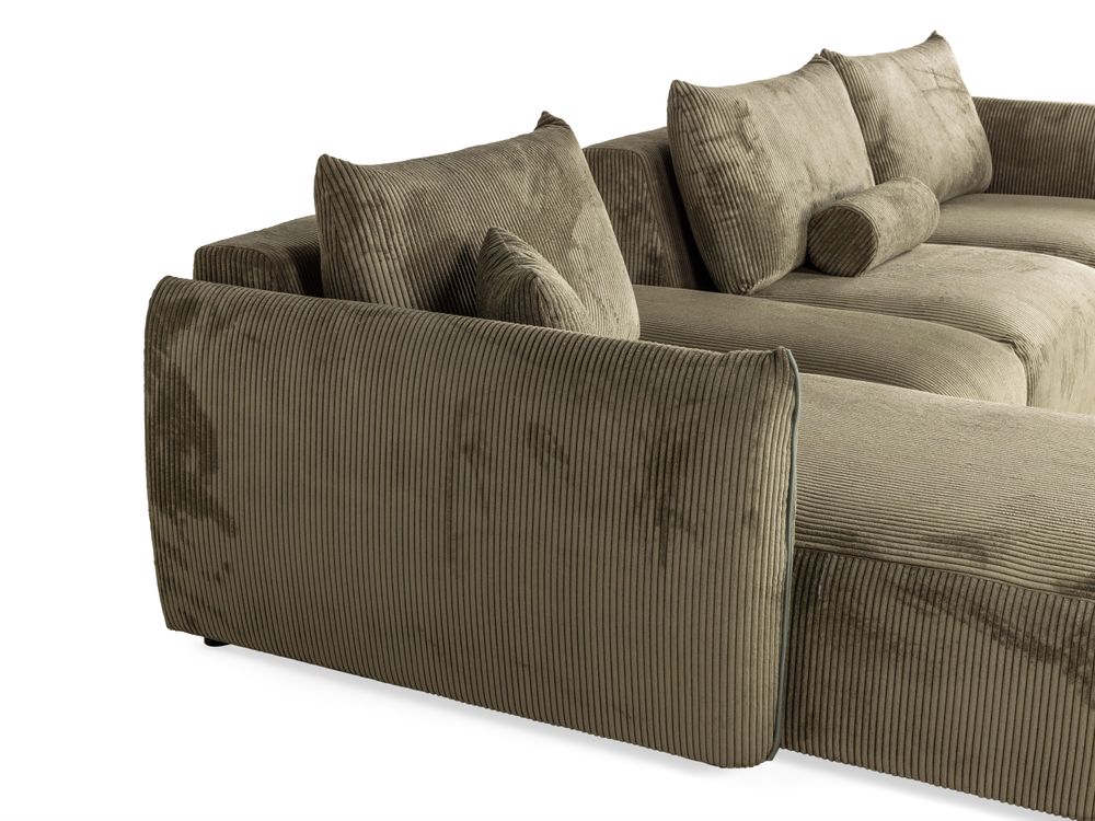 Hoeksalon FARIDO - Groen ribfluweel C-PLD-FAR-HKS1