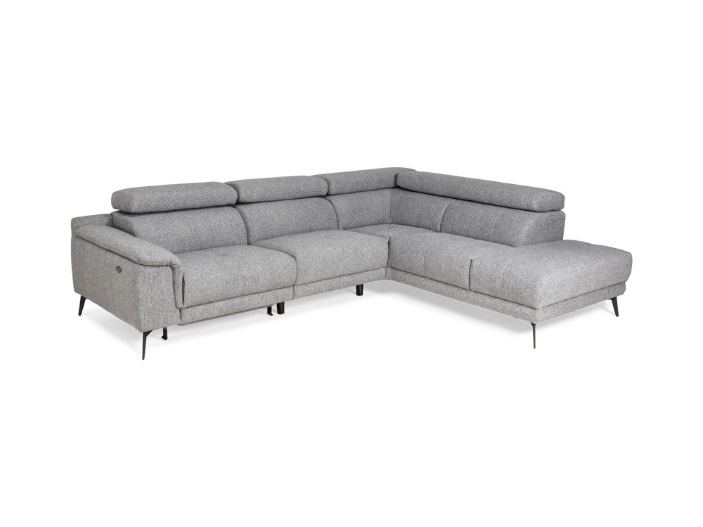 Hoeksalon met 1 elektr. relax LENON - Grijs C-PLD-16-HKS-1-A19