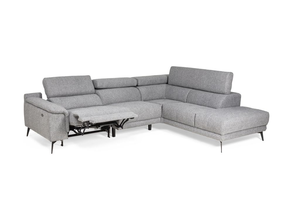 Hoeksalon met 1 elektr. relax LENON - Grijs C-PLD-16-HKS-1-A19