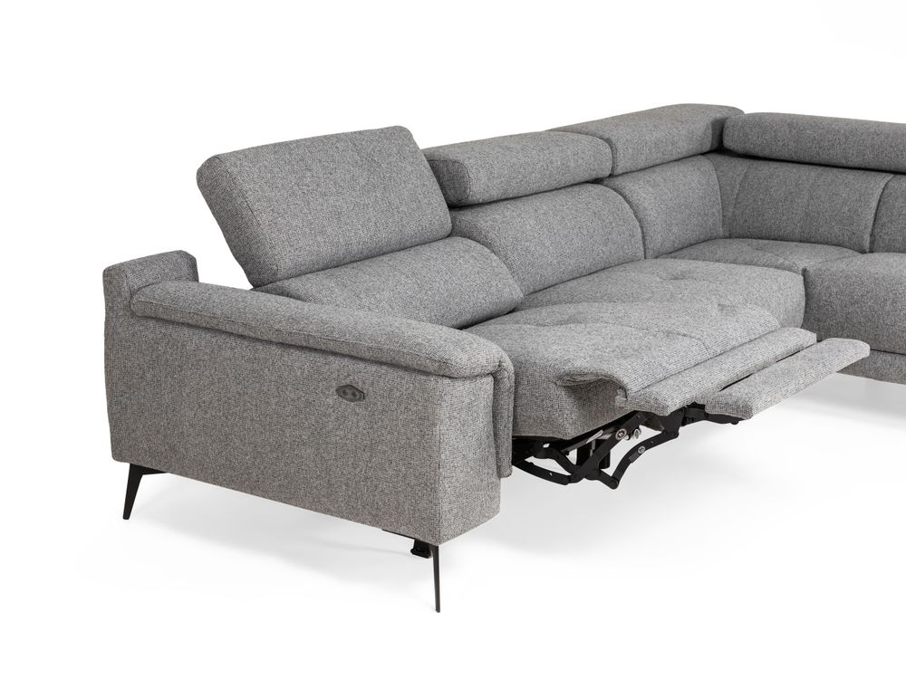 Hoeksalon met 1 elektr. relax LENON - Grijs C-PLD-16-HKS-1-A19