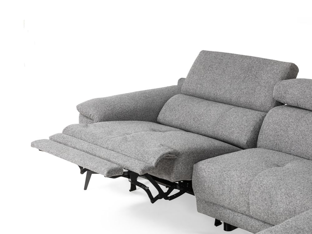 Hoeksalon met 1 elektr. relax LENON - Grijs C-PLD-16-HKS-1-A19