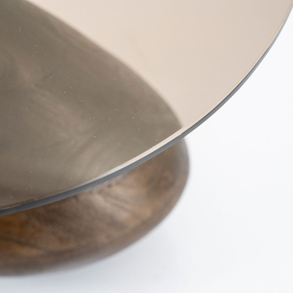Bijzettafel BOND - Mango hout / Glas BBO 221691