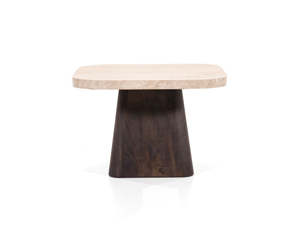 Bijzettafel TRAVIS - Mango hout / Travertin ELO 95746
