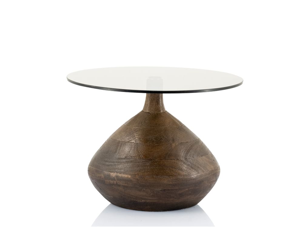 Bijzettafel BOND - Mango hout / Glas BBO 221691