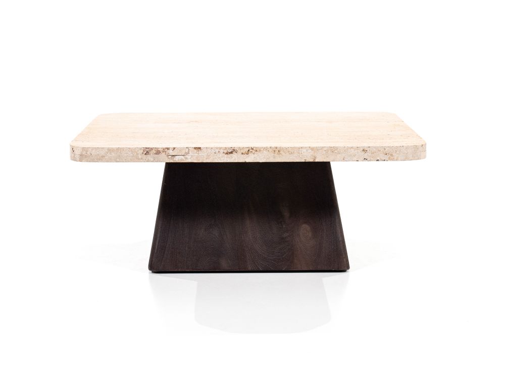 Salontafel TRAVIS - Mango hout / Travertin ELO 95747
