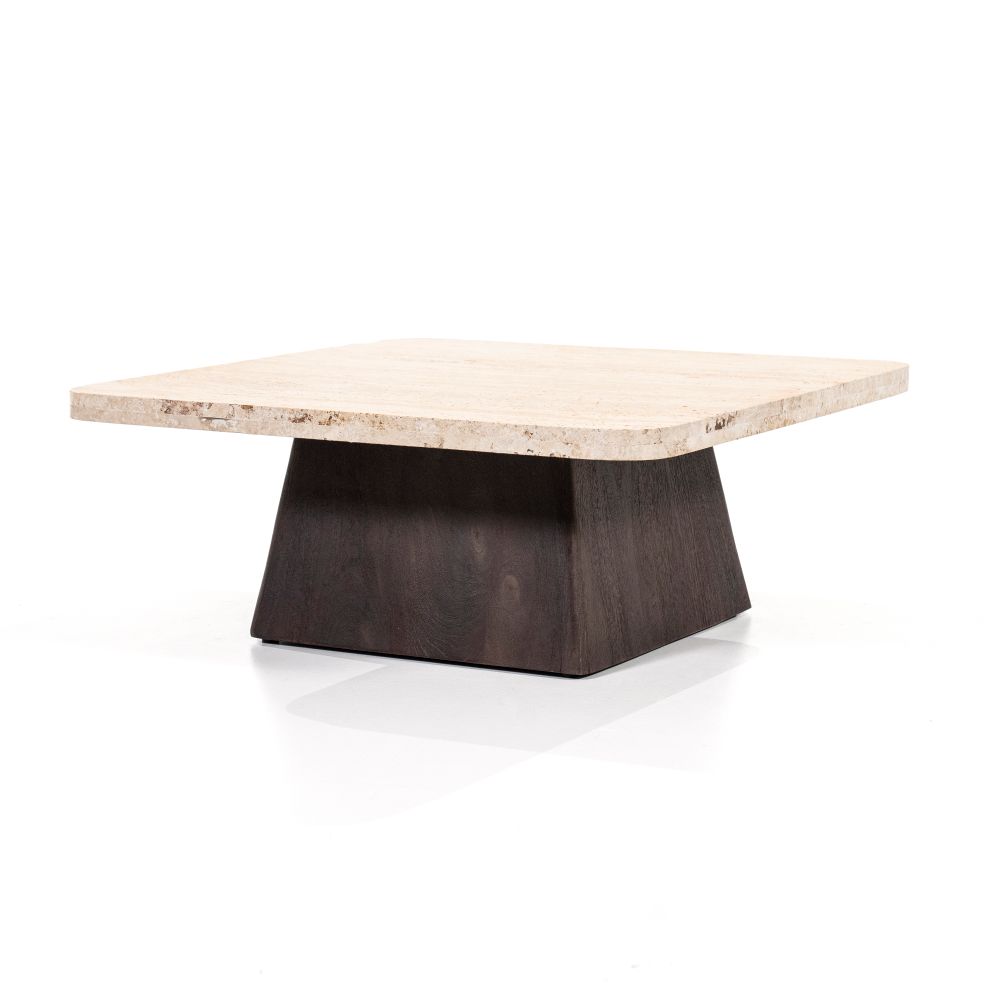 Salontafel TRAVIS - Mango hout / Travertin ELO 95747