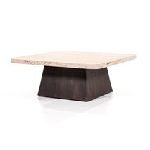 Salontafel TRAVIS - Mango hout / Travertin ELO 95747