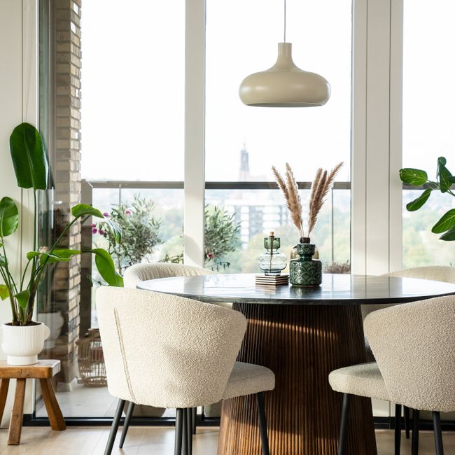 Eetkamertafel MAXIM - Mango hout / marmerlook